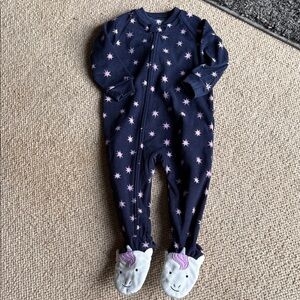 Cozy Navy Star Print Kids Pajama sleeper 18 mos